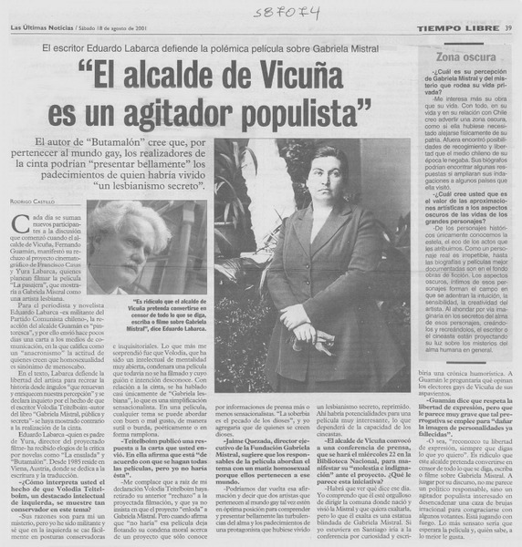 "El alcalde de Vicuña es un agitador populista"