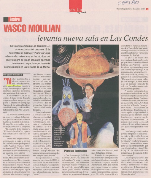 Vasco Moulian levanta nueva sala en Las Condes
