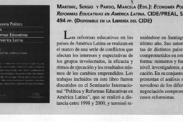 Economía política de las reformas educativas en América Latina  [artículo] G. García Nieto