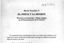 El poeta y la muerte  [artículo] Héctor González V.