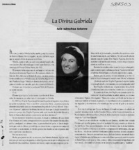 La divina Gabriela  [artículo] Luis Sánchez Latorre