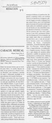 Caracol musical  [artículo] Miguel Angel Díaz