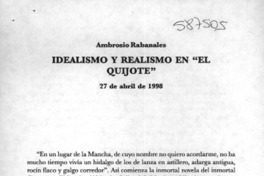 Idealismo y realismo en "El Quijote"