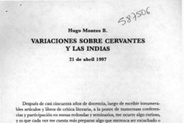 Variaciones sobre Cervantes y Las Indias