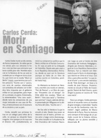 Carlos Cerda, morir en Santiago  [artículo]