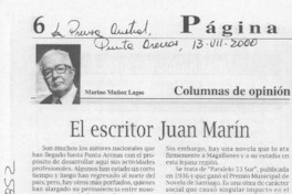 El escritor Juan Marín  [artículo] Marino Muñoz Lagos