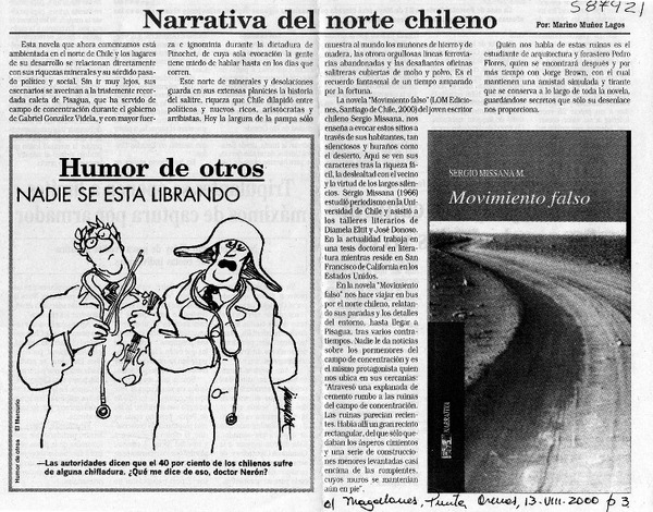 Narrativa del norte chileno  [artículo] Marino Muñoz Lagos