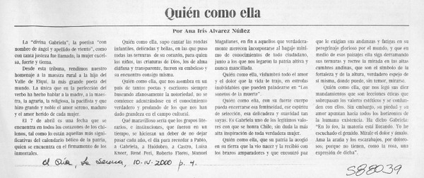 Recordando a Gabriela Mistral  [artículo] Claudio Núñez