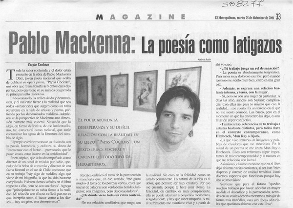 Pablo Mackenna, la poesía como latigazos  [artículo] Sergio Tanhnuz