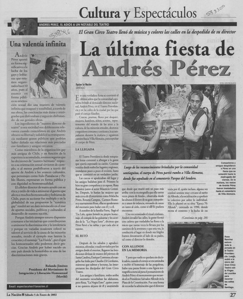 La Ultima fiesta de Andrés Pérez