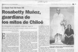 Rosabetty Muñoz, guardiana de los mitos de Chiloé  [artículo] Andrés Gómez B.
