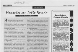 Momentos con Pablo Neruda  [artículo] Darío de la Fuente