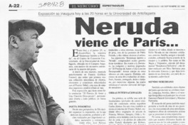 Neruda viene de París  [artículo]