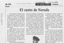 El canto de Neruda  [artículo] Teresa Vernal