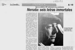 Neruda, seis letras inmortales  [artículo]
