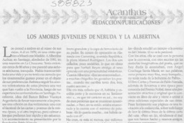 Los amores juveniles de Neruda y la Albertina  [artículo] Oscar Pinochet de la Barra