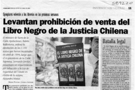Levantan prohibición de venta del Libro Negro de la Justicia Chilena
