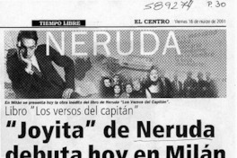 "Joyita" de Neruda debuta hoy en Milán
