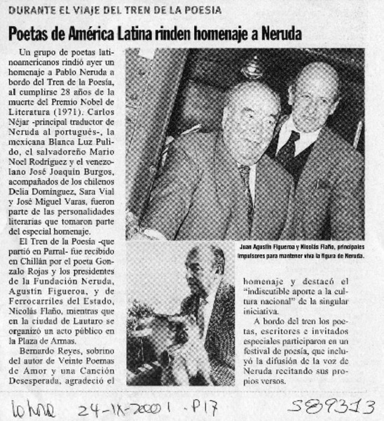Poetas de América Latina rinden homenaje a Neruda