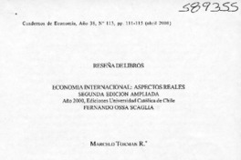 Economía internacional, aspectos reales  [artículo] Marcelo Tokman R.