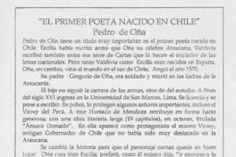 "El primer poeta nacido en Chile"