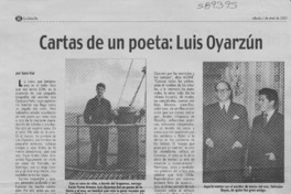 Cartas de un poeta, Luis Oyarzún  [artículo] Sara Vial