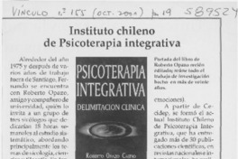 Instituto chileno de Psicoterapia integrativa  [artículo]