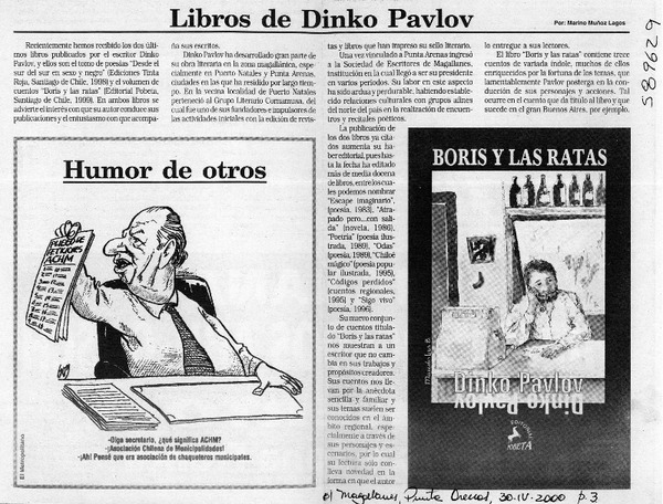 Libros de Dinko Pavlov  [artículo] Marino Muñoz Lagos