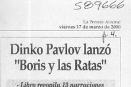 Dinko Pavlov lanzó "Boris y las ratas"  [artículo]
