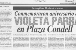 Conmemoraron aniversario de Violeta Parra en Plaza Condell  [artículo] Mariela Cabello