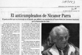 El anticumpleaños de Nicanor Parra  [artículo]