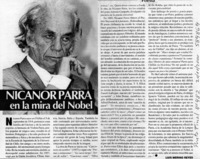 Nicanor Parra en la mira del Nobel  [artículo] Luis Merino Reyes