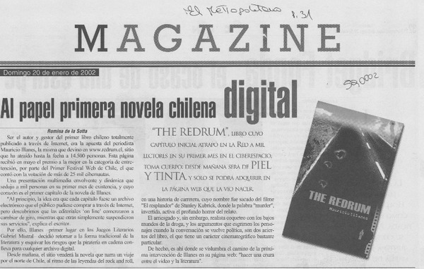 Al papel primera novela chilena digital