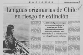 Lenguas originarias de Chile en riesgo de extinción