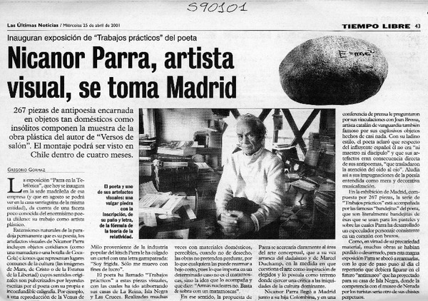 Nicanor Parra, artista visual, se toma Madrid  [artículo] Gregorio Gormaz