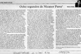 Ocho segundos de Nicanor Parra