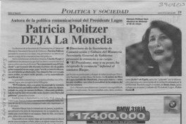 Patricia Politzer deja La Moneda  [artículo]