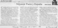 Nicanor Parra y España  [artículo] Rafael Gumucio
