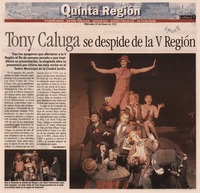 Tony Caluga se despide de la V región