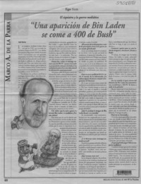 "Una aparición de Bin Laden se come a 400 de Bush"  [artículo] Leyla Ramírez