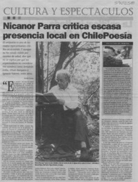 Nicanor Parra critica escasa presencia local en Chilepoesía