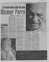 El Premio Reina Sofía fue para Nicanor parra  [artículo] Leopoldo Muñoz