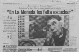 "En La Moneda les falta escuchar"  [artículo] Rafael Gumucio