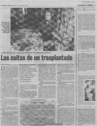 Las cuitas de un trasplantado  [artículo] Guadalupe Fonseca