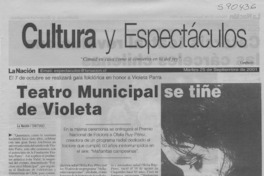 Teatro municipal se tiñe de Violeta  [artículo]