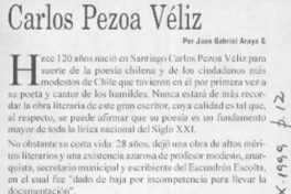 Carlos Pezoa Véliz  [artículo] Juan Gabriel Araya G.
