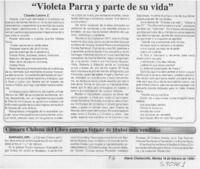 "Violeta Parra y parte de su vida"  [artículo] Claudia Latorre Z.