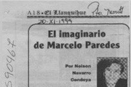 El imaginario de Marcelo Paredes  [artículo] Nelson Navarro Cendoya