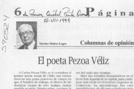 El poeta Pezoa Véliz  [artículo] Marino Muñoz Lagos