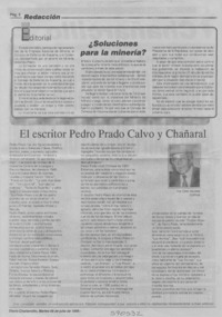 El escritor Pedro Prado Calvo y Chañaral  [artículo] Oriel Álvarez Gómez